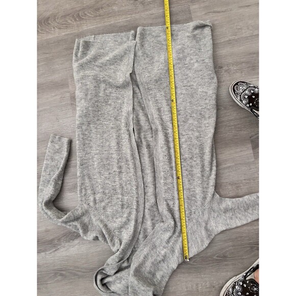 Juicy Couture Y2K Embellished Long Open Cardigan Hoodie Gray Silver Sparkle L - Picture 8 of 9